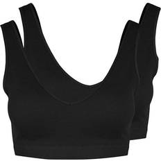 Pieces Symmi Rib Bra 2-pack - Black