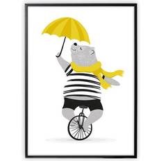 XO Posters Mr Bear On Unicycle 50x70cm