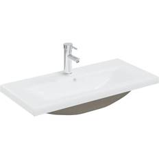 vidaXL Lavabo Empotrado Con Grifo Cerámica 81x39x18 cm