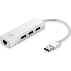 LevelOne USB A-3xUSB A/RJ45 M-F Adapter 3m