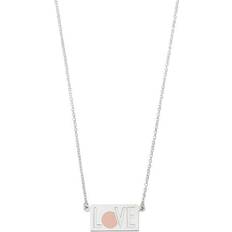 Design Letters Sølv Halskæder Design Letters Life Story Love Tag Necklace - Silver/Nude