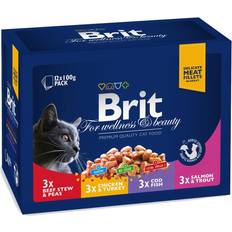 Brit Katter - Våtfoder Husdjur Brit Premium Cat Pouches Family Plate Poultry & Fish