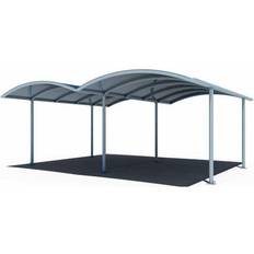 Grå Carporte F&H COM Stålcarport 9136397 (Areal 31.3 m²)