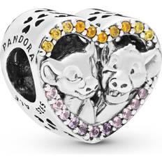 Pandora Disney Simba & Nala Heart Charm - Silver/Multicolour