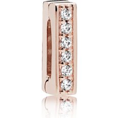 Pandora Sparkling Clip Charm - Rose Gold/Transparent