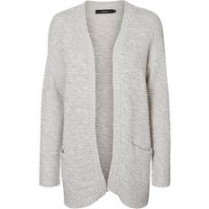 XS Cardigans Vero Moda Cardigan Femme Coupe Longue - Gris