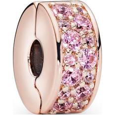 Pandora Pavé Clip Charm - Rose Gold/Pink