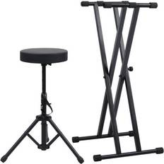 Sgabelli e Panche vidaXL Double Barbed Keyboard Stand & Stool