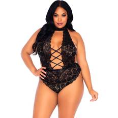 Leg Avenue Floral Lace Crotchless Teddy