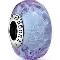 Femme Breloques et Pendentifs Pandora Charm Moments Lavande en verre de Murano ondulé Violet