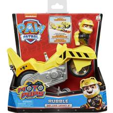 Motos Jouet Spin Master Paw Patrol Moto Pups Rubbles Deluxe Pull Back Motorcycle Vehicle with Wheelie Feature & Figure