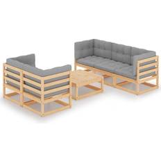Vita Loungeset vidaXL 3076379 Loungeset, 1 Bord inkl. 5 Soffor