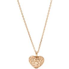 Orange Halskæder Fossil Glitz Heart Pendant Necklace - Rose Gold/Orange