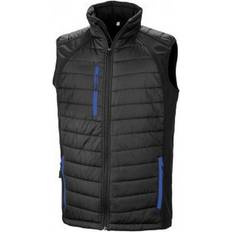 Result Black Compass Padded Softshell Gilet Unisex - Black/Royal