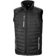 Result Black Compass Padded Softshell Gilet Unisex - Black/Grey