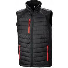 Result Black Compass Padded Softshell Gilet Unisex - Black/Red