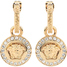 Greca And Medusa Drop Earrings - Gold/Transparent