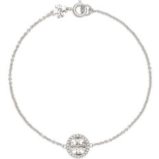 Tory Burch Miller Pavé Chain Bracelet - Silver/Transparent