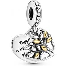 Pandora Two-Tone Family Tree Heart Dangle Charm - Silver/Gold