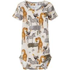 Zebra Barnkläder Name It Printed Romper - Beige/Peyote Melange (13194241)