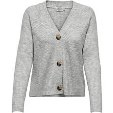 Only Button Knitted Cardigan - Grey/Light Grey Melange