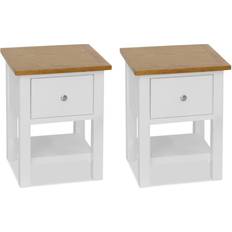 Oak - Rectangle Bedside Tables vidaXL Solid Oak Wood Bedside Table 11.8x14.2" 2