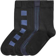Strumpor Björn Borg Block Stripe & Square Socks 5-pack - Black/Blue