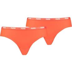 Orange - Strings Slips Puma Women's Microfiber Brazilian Brief 2-pack - Grenadine