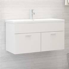 vidaXL Armario Para Lavabo Contrachapada Gris 90 x 38.5 x 46 cm