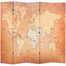 vidaXL World Map Biombo 200x170cm