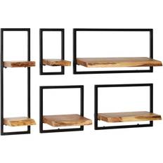 Silver Shelves vidaXL 246014 Wall Shelf 25cm 6pcs