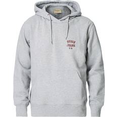 Nudie Jeans Pullover Nudie Jeans Franke Logo Hoodie - Grey Melange