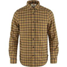 Keltainen - Mies Paidat Fjällräven Övik Flannel Shirt - Brown/Dark Navy