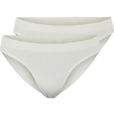 Goedkoop Onderbroeken Pieces Rib Brief 2-Pack - White