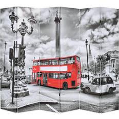 Noir Paravents vidaXL London Bus Paravent 228x170cm