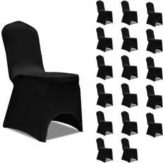 Loose Chair Covers vidaXL Stretch 18pcs Loose Chair Cover Black