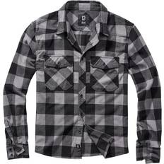 Gris - Hombre Camisas Brandit Checkered Shirt - Black/Charcoal