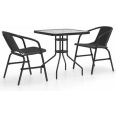 2 Set da pranzo per patio vidaXL 3080089 Set da pranzo per patio, 1 Tavolo incluso 2 Sedie