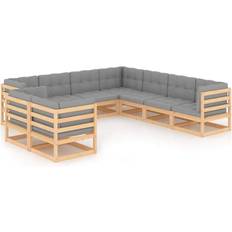 9 Loungeset Utemöbler vidaXL 3076964 Loungeset, Bord inkl. 9 Soffor