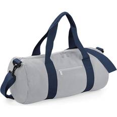 Turquoise Duffle Bags & Sport Bags BagBase Plain Varsity Duffle Bag - Light Grey/French Navy