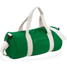 BagBase Plain Varsity Duffle Bag - Kelly Green/Off White