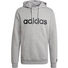 adidas Essentials Linear Logo Hoodie - Medium Grey Heather Black