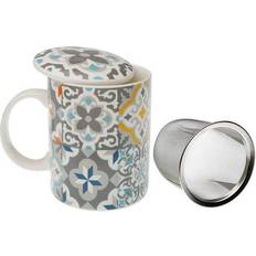 Accesorios de cocina BigBuy Home Tea Mug Alfama Porcelana Gres 8 x 10 x 8 cm Taza