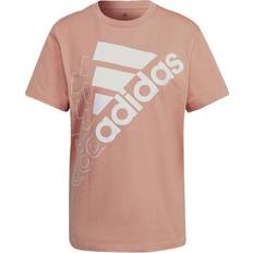 adidas Women's Brand Love Slanted Logo Boyfriend T-shirt - Ambient Blush/White