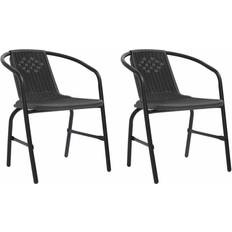 Noir Chaises de Jardin vidaXL 312494 2-pack Chaise de jardin pour repas