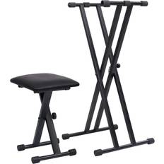 vidaXL 70097 Double-barbed Keyboard Stand And Stool