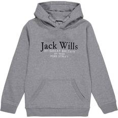 Grey Hoodies Jack Wills Kid's Batsford Script Logo Hoodie - Grey Heather