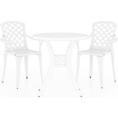 Cafeset vit Utemöbler vidaXL 3070582 Caféset, 1 Bord inkl. 2 Stolar