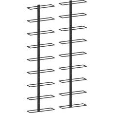 Black Wine Racks vidaXL 289562 Wine Rack 24x95.4cm 2pcs