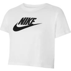 Nike Girl's Sportswear Cropped T-shirt - White/Black/Black (DA6925-102)